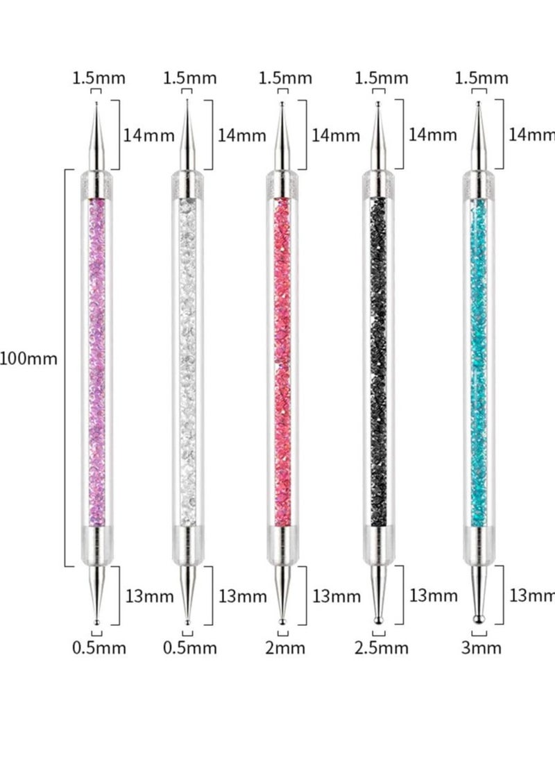 مجموعة 10 قطع من ادوات الاظافر من السيليكون، فرشاة واقلام من رأسين لنحت الاظافر، ، ادوات تزين وتصميم الأظافر الاكريليك - Image 2