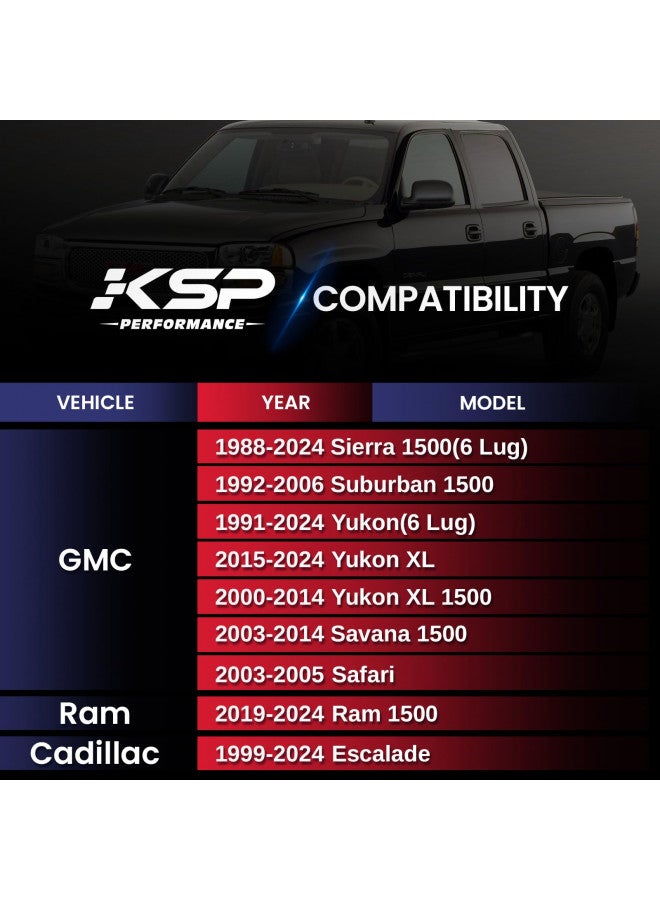 KSP PERFORMANCE KSP 6x5.5 Wheel Spacers for Chevy Silverado GMC Sierra, 2inch 6x139.7mm Lug Centric Spacer for Suburban Express 1500 Escalade Yukon, 50mm Wheel Adapter 108mm Hub Bore with M14x1.5 Studs Black 4PCS - Image 2