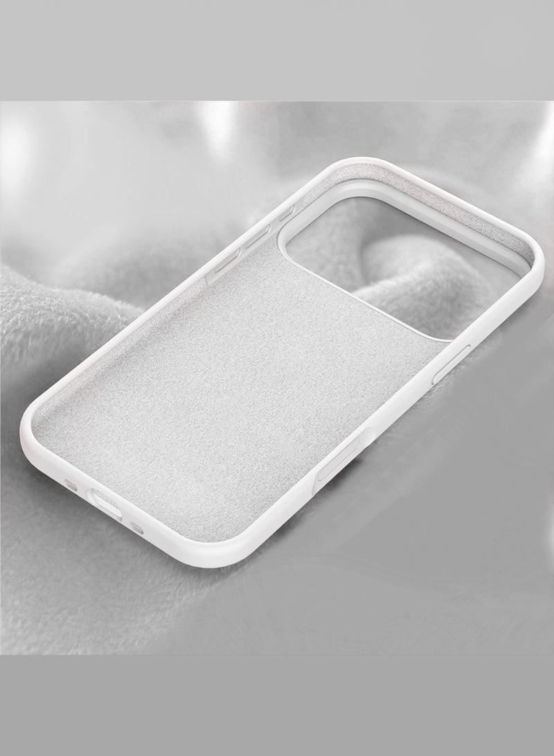 Silicone Protective Phone Case for iPhone 17 Pro - Soft Anti-Scratch Microfiber Lining Ultra Slim Drop Protection Phone Cover - White - Image 5