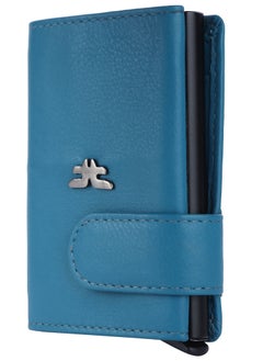 LAVERI LEATHER Laveri Genuine Leather Designer Card Holder Wallet With RFID Protection Navy Blue  - Image 3