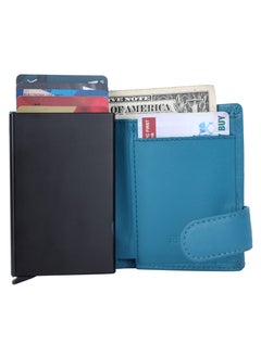 LAVERI LEATHER Laveri Genuine Leather Designer Card Holder Wallet With RFID Protection Navy Blue  - Image 4