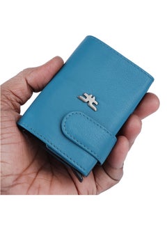 LAVERI LEATHER Laveri Genuine Leather Designer Card Holder Wallet With RFID Protection Navy Blue  - Image 5