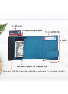 LAVERI LEATHER Laveri Genuine Leather Designer Card Holder Wallet With RFID Protection Navy Blue  - Image 2
