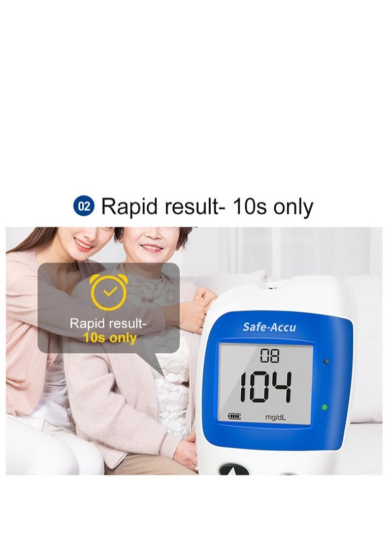 SINOCARE - Blood Glucose Monitoring System With 50 Test Strips And Lancets,No coding,Rapid result,Large screen display,safe and hygienic,200 Test memory - Image 1