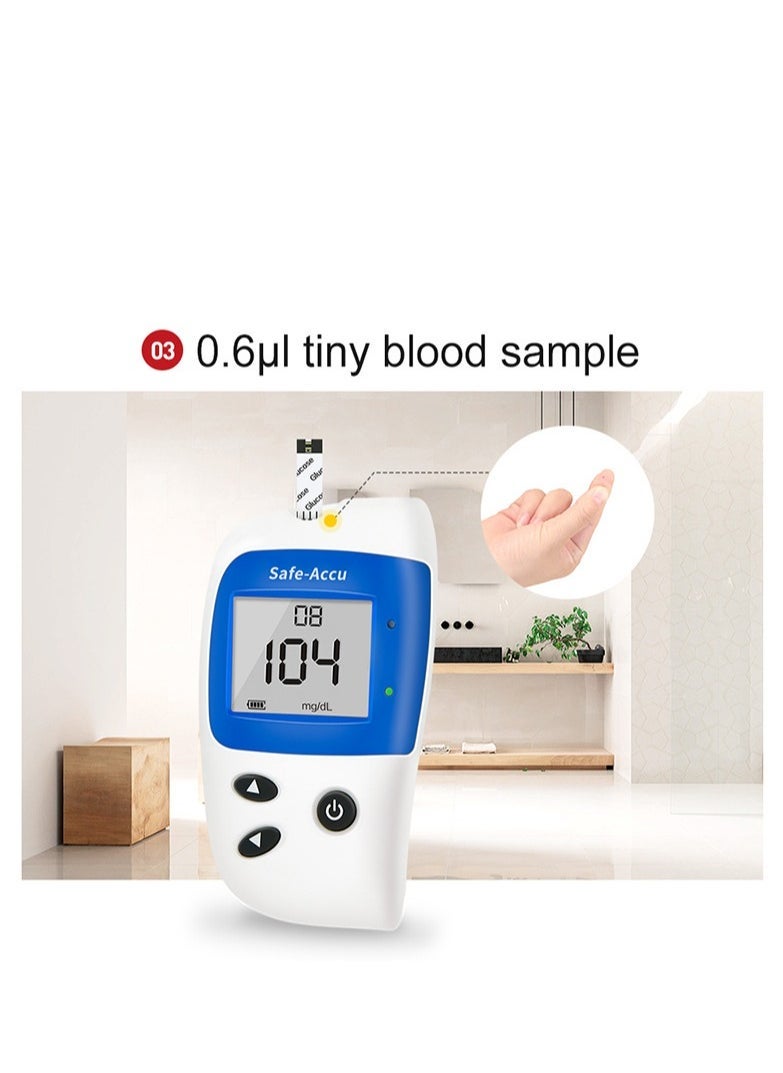 SINOCARE - Blood Glucose Monitoring System With 50 Test Strips And Lancets,No coding,Rapid result,Large screen display,safe and hygienic,200 Test memory - Image 1