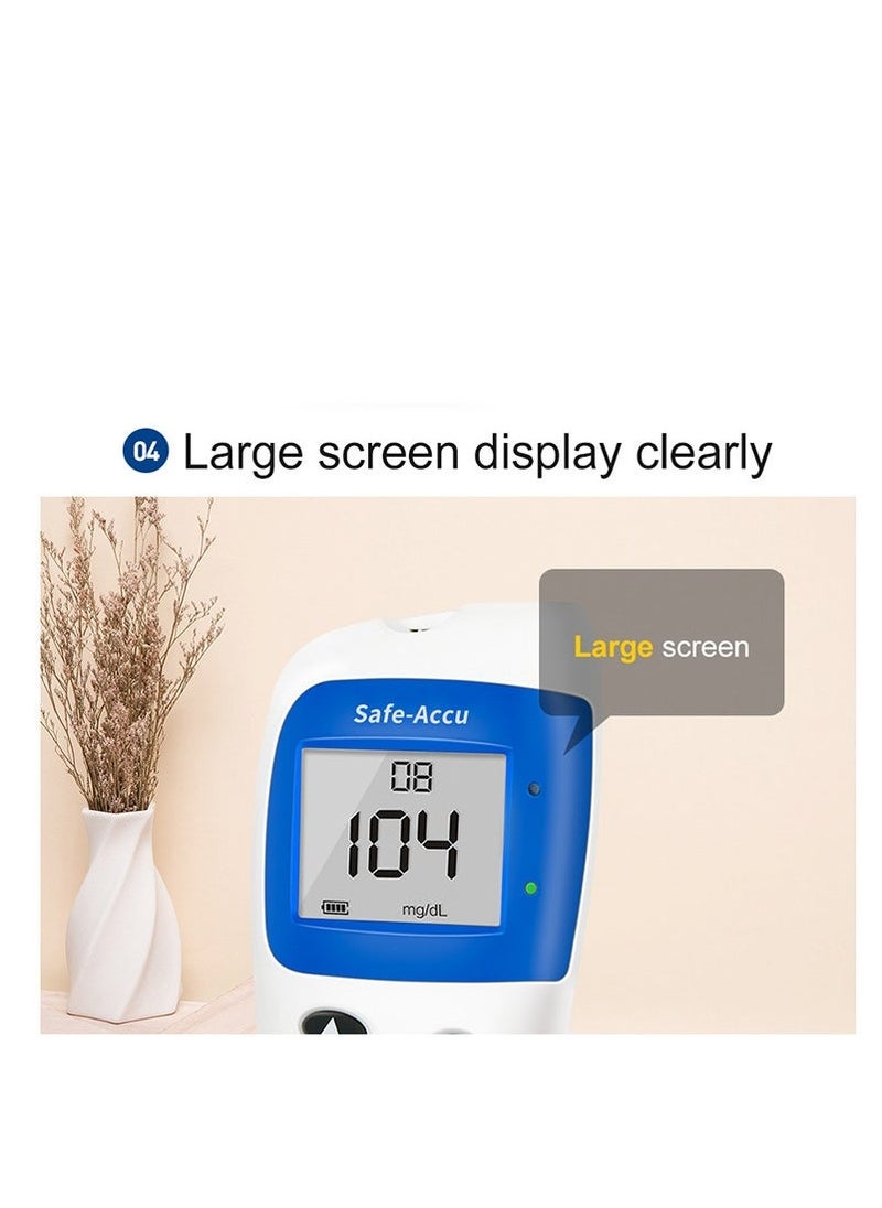 SINOCARE - Blood Glucose Monitoring System With 50 Test Strips And Lancets,No coding,Rapid result,Large screen display,safe and hygienic,200 Test memory - Image 1