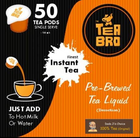 TEA BRO Tea (Original Assam 100%) - Instant Tea | 50 Single Serve Pods | Tea Liquid Decoction (Concentrate) | Just Add Hot Water OR Milk - Image 5