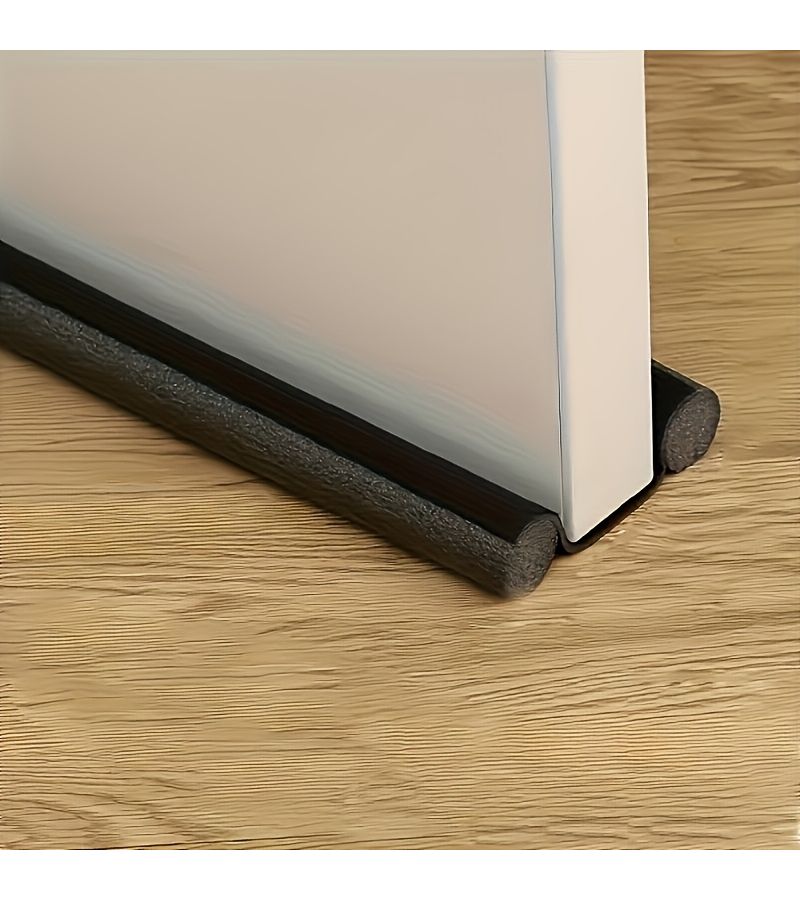 Black 6Pcs Self Adhesive Door Bottom Foam Sealing Strip Dustproof Windproof Noise Reducing - Image 1