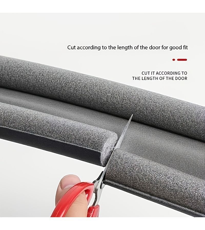 Black 6Pcs Self Adhesive Door Bottom Foam Sealing Strip Dustproof Windproof Noise Reducing - Image 5