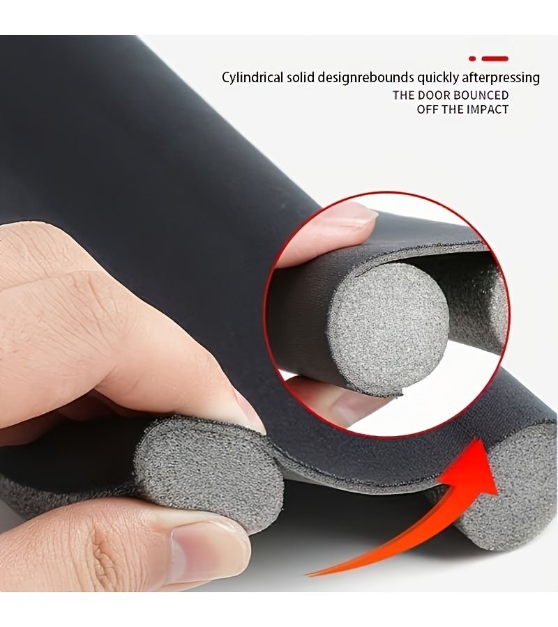Black 6Pcs Self Adhesive Door Bottom Foam Sealing Strip Dustproof Windproof Noise Reducing - Image 4