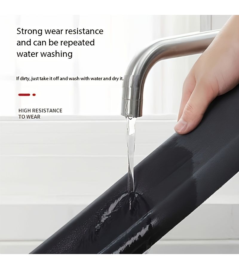 Black 6Pcs Self Adhesive Door Bottom Foam Sealing Strip Dustproof Windproof Noise Reducing - Image 3