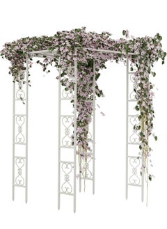 WISFOR Garden Pergola Climbing Support Gazebo Iron Pergola Large Garden Arch Metal Wedding Garden Pergola Support Climbing Plants  - Image 1