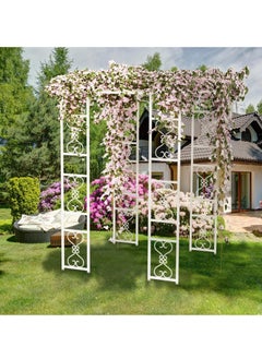 WISFOR Garden Pergola Climbing Support Gazebo Iron Pergola Large Garden Arch Metal Wedding Garden Pergola Support Climbing Plants  - Image 5