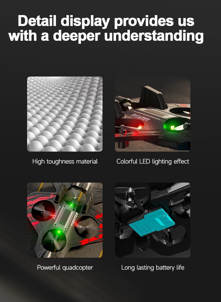 DIGI CORE RC Plane 2.4GHz Remote Control Fighter Jet, 360° Roll & Hover, One-Click Takeoff/Landing, Pneumatic Altitude System, LED Lights, Crash-Resistant EPP, Easy to Fly RC Airplane for Kids & Beginners Blue/Black - Image 3