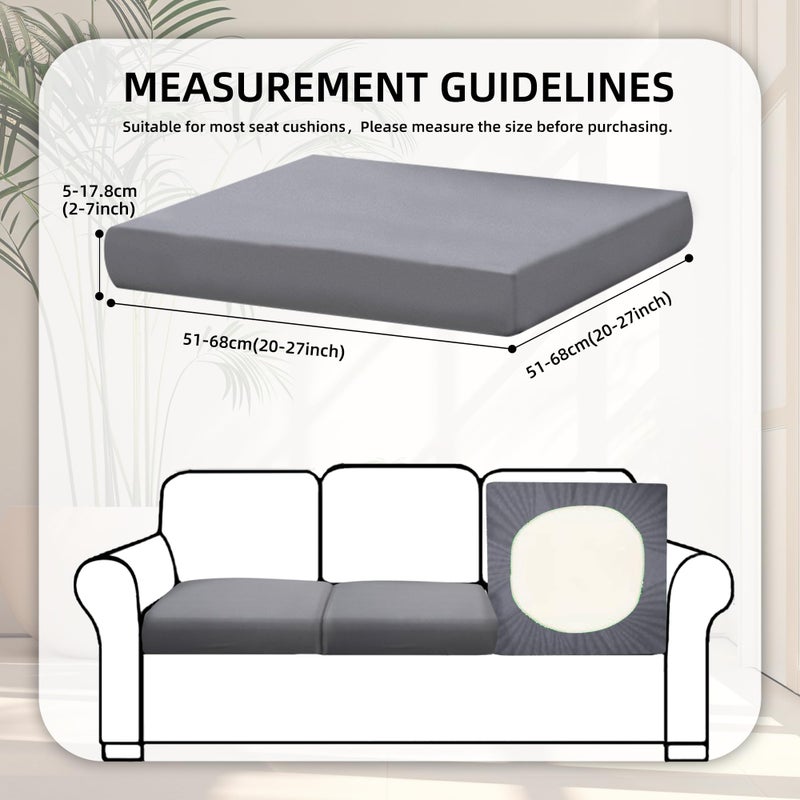 BIETYONE 8Pcs Stretch Patio Cushion Covers,Outdoor Couch Covers Replacement,Outdoor Couch & Sofa Slipcovers,for Patio Furniture Cushion Covers,Washable Reusable Furniture Protector (Gray, Cover Only) - Image 2