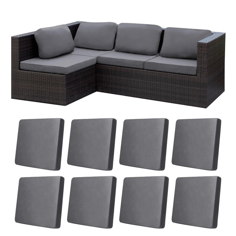 BIETYONE 8Pcs Stretch Patio Cushion Covers,Outdoor Couch Covers Replacement,Outdoor Couch & Sofa Slipcovers,for Patio Furniture Cushion Covers,Washable Reusable Furniture Protector (Gray, Cover Only) - Image 1