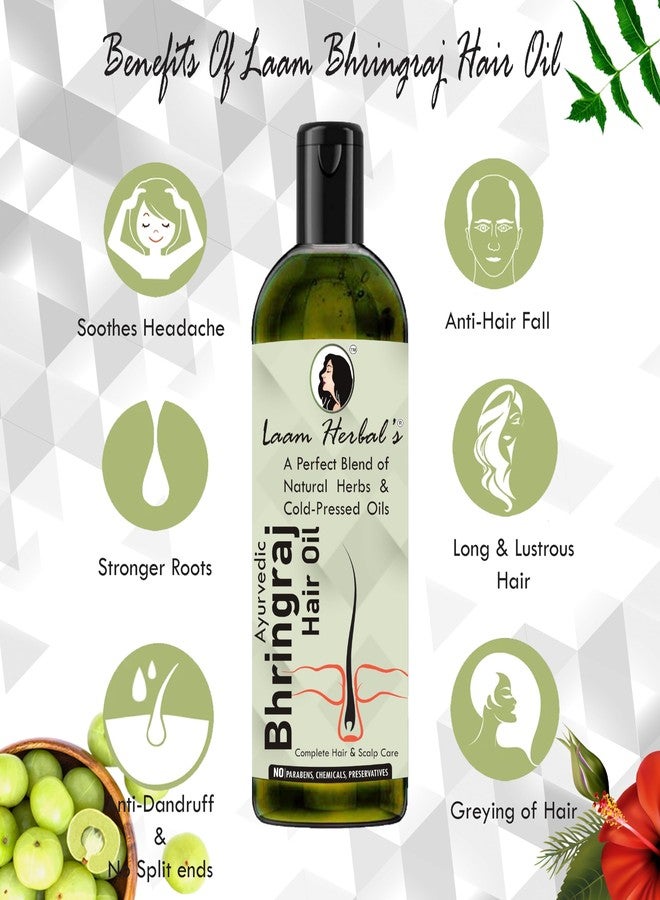 Laam Herbals Ayurvedic Bhringraj Hair Oil | A Blend of Herbs & Cold-Pressed Oil | For Complete Hair & Scalp Care- 2X100 ml - Image 3