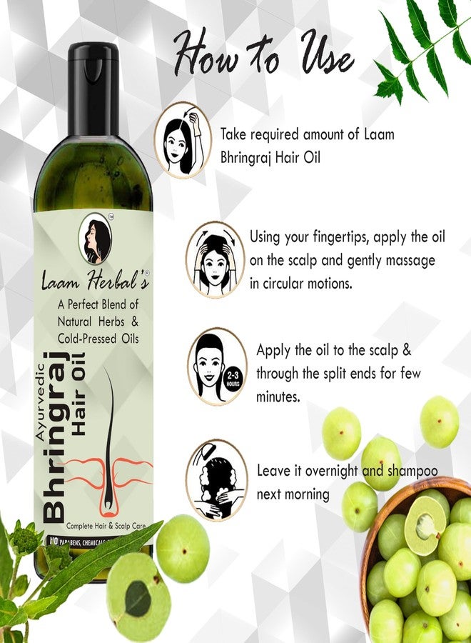 Laam Herbals Ayurvedic Bhringraj Hair Oil | A Blend of Herbs & Cold-Pressed Oil | For Complete Hair & Scalp Care- 2X100 ml - Image 4