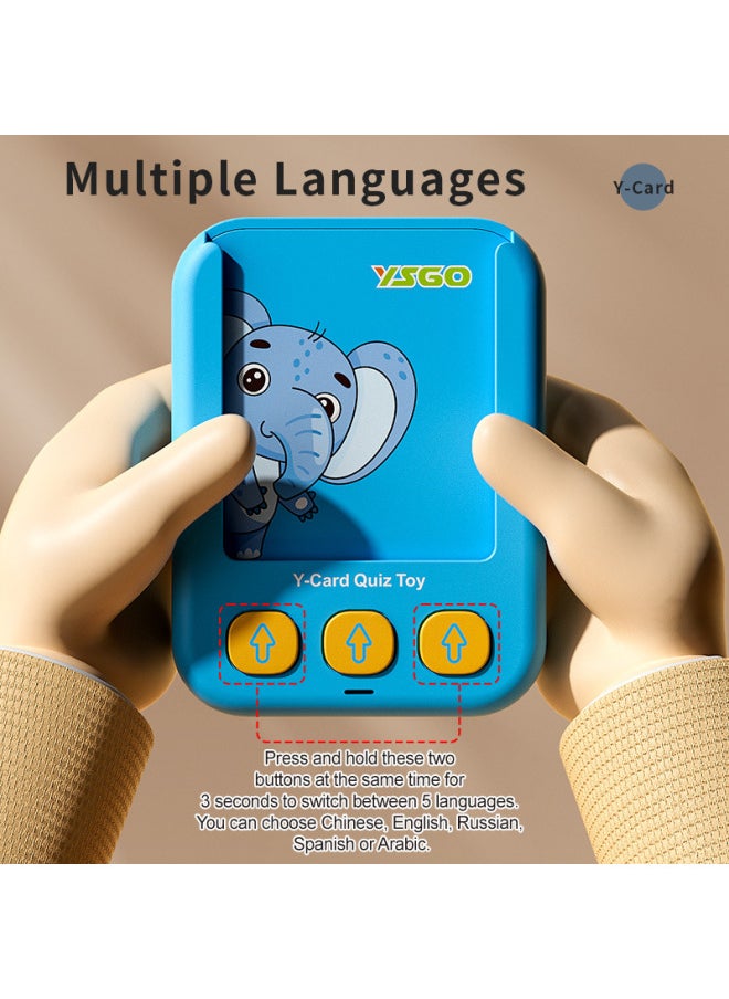 Chinese, English, Russian And Western Multilingual Little Teacher Card Inserter Learning Machine Enlightenment Cognition Sound Early Education Machine Toy-Colour:English Teacher Card Inserting Machine [with 55 Cards] Color Box  - Image 4