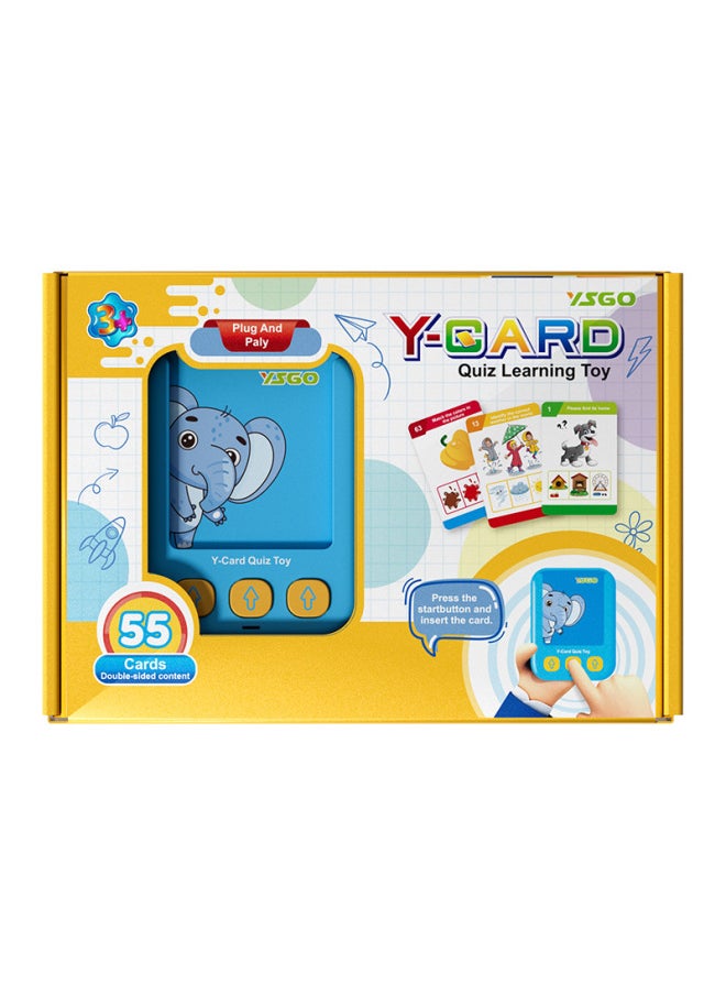 Chinese, English, Russian And Western Multilingual Little Teacher Card Inserter Learning Machine Enlightenment Cognition Sound Early Education Machine Toy-Colour:English Teacher Card Inserting Machine [with 55 Cards] Color Box  - Image 1