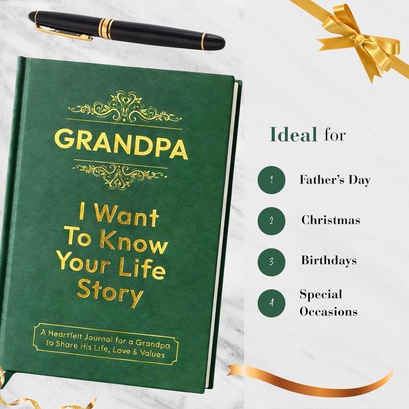 XKFCFC Grandpa I Want to Know Your Life Story Journal (Hardcover): Sentimental Gifts for Men – Perfect for Birthday, Thanksgiving Day, Fathers Day & Christmas - Image 4