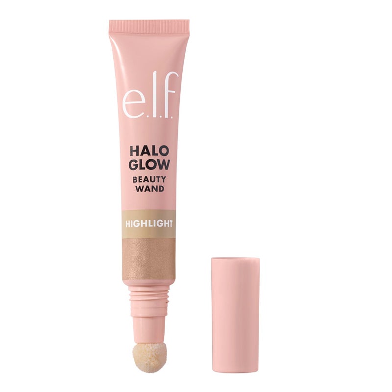 elf Halo Glow Highlight Beauty Wand Liquid Highlighter Wand For Luminous Glowing Skin Buildable Formula Vegan CrueltyfreeChampagne Campaign