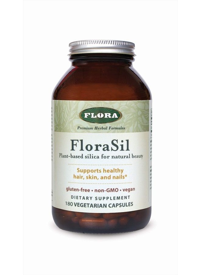 FloraSil 180 Veg Capsules - Silica Supplement with Horsetail Extract for Healthy Hair, Skin, and Nails* - Supports Collagen Formation - Image 1