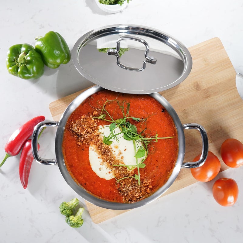 Sumeet Sumeet Cook Smart TriPly Steel-Aluminium-Steel - 3 Layers Casserole/Biryani Pot/Stock Pot with S.S. Lid- 2.9Ltr - 20Cm - Silver  - Image 3