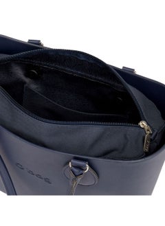 O bag O bag classic with Long Tubular Eco Leather Handles in Navy Blue  - Image 5