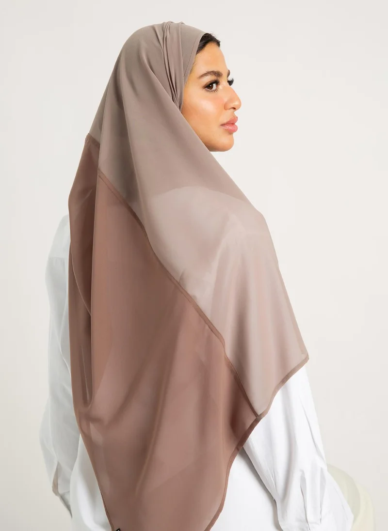 Kaafmeem Nude Shades Half-Half Laser Tarha