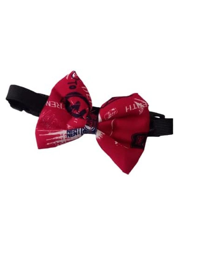 Smart Pups Cat Cloths Bow tie Colour May Very Pack of 1 Pcs Adjustable rectatable Pack of 1 Pcs (Red) - Image 1