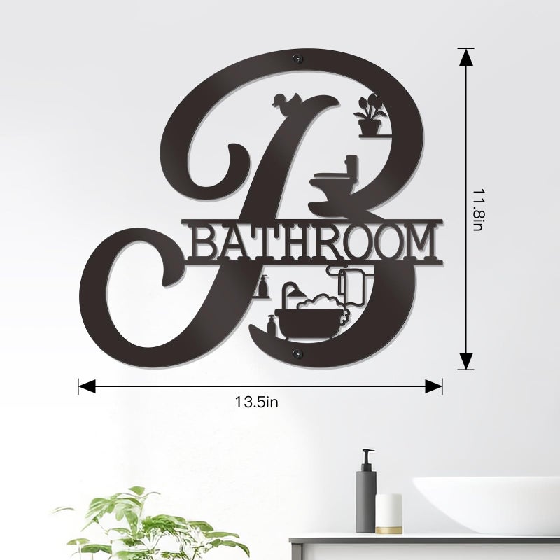 Bnesi Bathroom Wall Decor Modern Bathroom decor Metal Bath Art Farmhouse Wall Sign Funny Bath Hanging Decoration for Home (Farmhouse) - Image 3