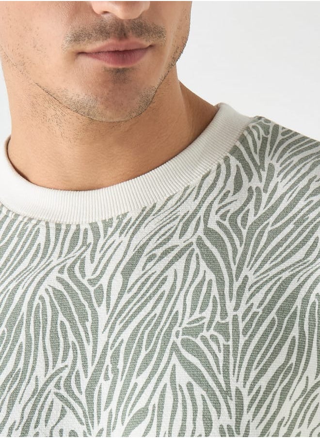Iconic Iconic All-Over Print T-shirt with Crew Neck and Short Sleeves  - Image 4
