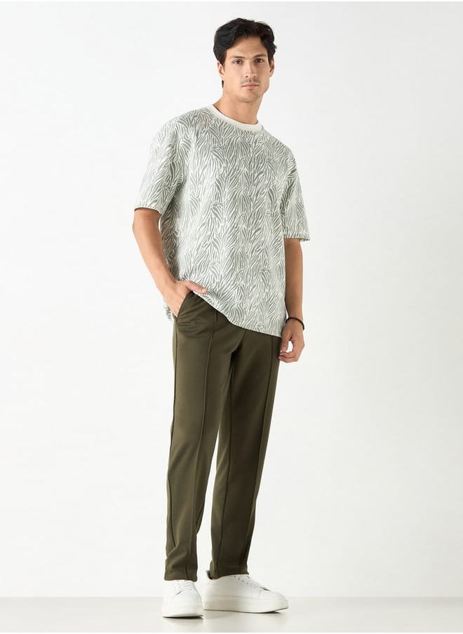 Iconic Iconic All-Over Print T-shirt with Crew Neck and Short Sleeves  - Image 2