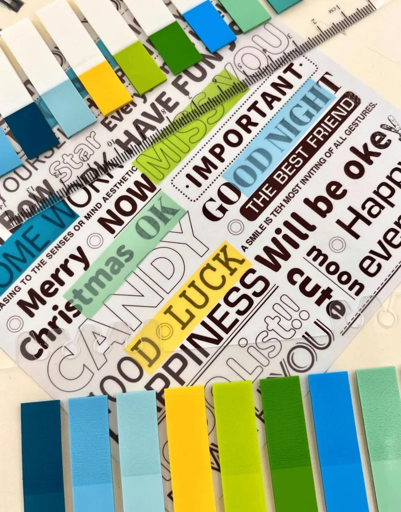 كاغيت جيمي دوكان Paper Ship Shop 2-Piece Transparent Pet Index Set 10 Colored Ruler Summer Full and Half Color / Index Sticker / Postit