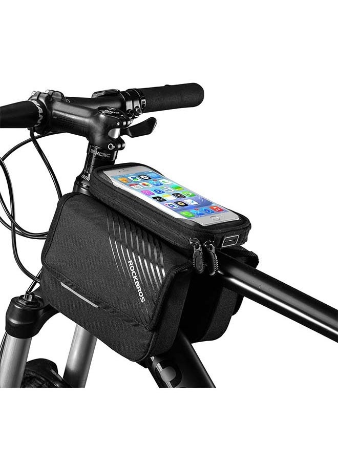 Rockbros ROCKBROS Bike Frame Bag, Waterproof Top Tube Bike Bag, Large Storage Touch Screen Bike Cell Phone Holder Suitable for iphone X,11,12,13,14 Below 6.4"  - Image 1