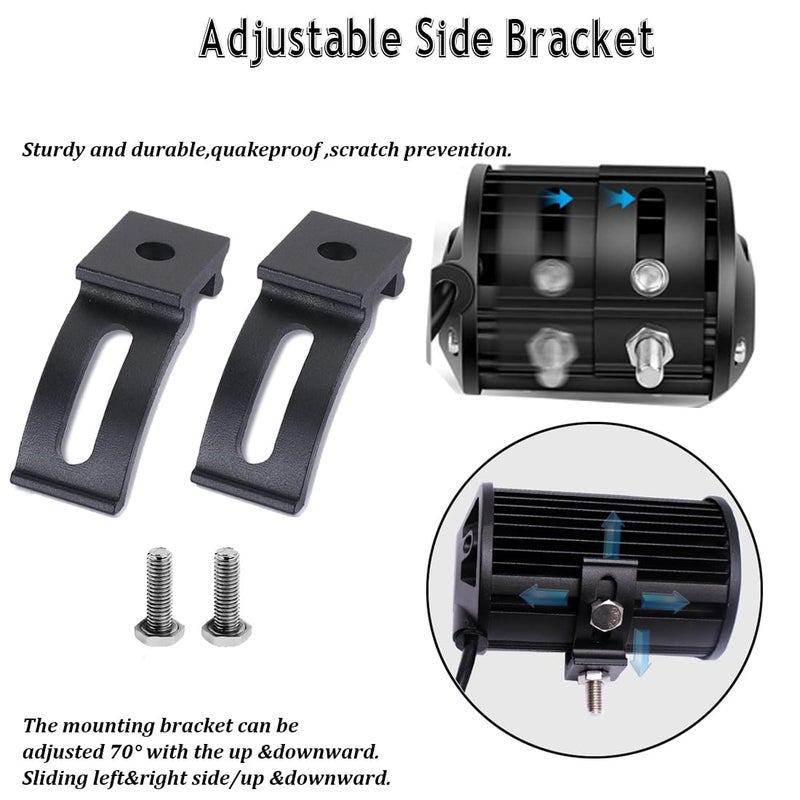 LEDOPPO LED Light Bar Mounting Bracket - Mounting Brackets Universal Adjustable Slide Mounted Base for Work Light Bar LED Pod (Pack of 2) - Image 3