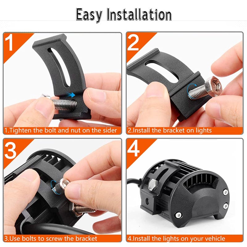 LEDOPPO LED Light Bar Mounting Bracket - Mounting Brackets Universal Adjustable Slide Mounted Base for Work Light Bar LED Pod (Pack of 2) - Image 4