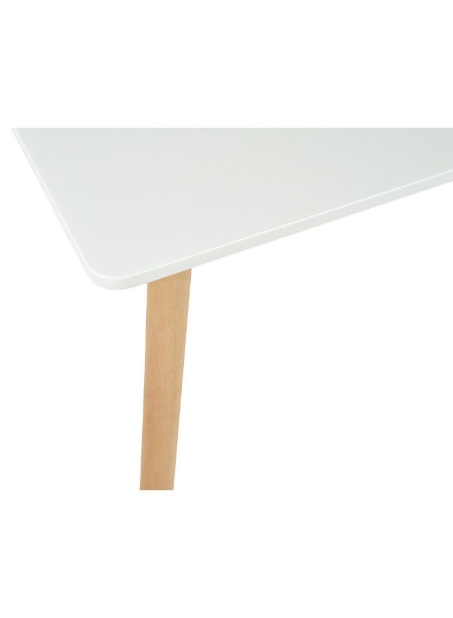 DANUBE HOME Stork 6 Seater Dining Table - Elegant White & Beech Finish, Engineered Wood & Metal, Ideal for Dining Room, L150xW90xH75cm - Stylish Furniture for Family Gatherings - Image 4