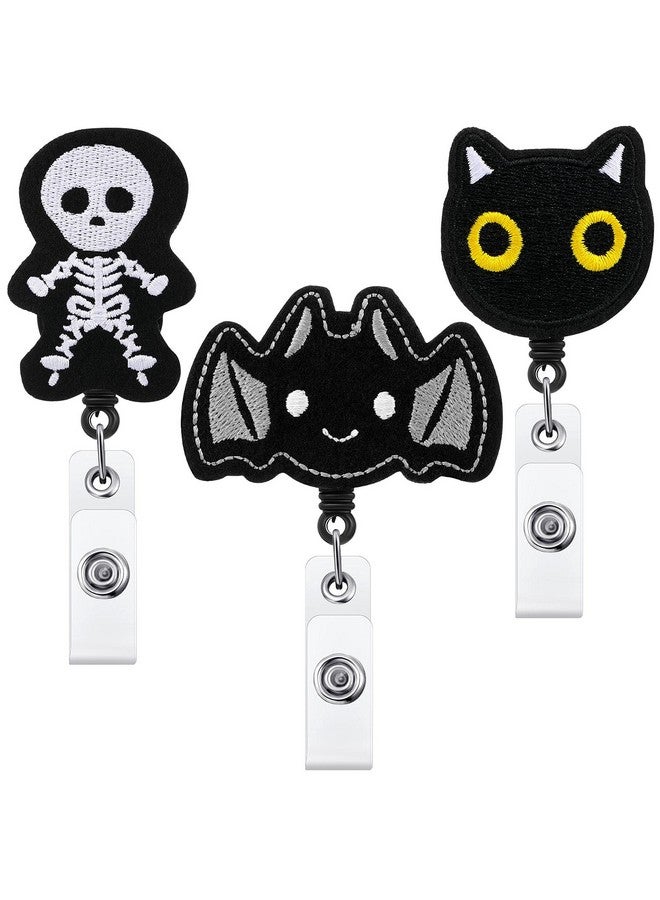 واي دريس 3 قطع من بكرة شارة الهالوين، حامل شارة لطيف لعيد الشكر، بكرة شارة تعريف قابلة للسحب، حامل شارة ممرضة لطيفة، مشبك شارة التمريض (نمط الشبح) - Image 1