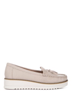London Rag Daiki Platform Lug Sole Tassel Loafers In Beige  - Image 1