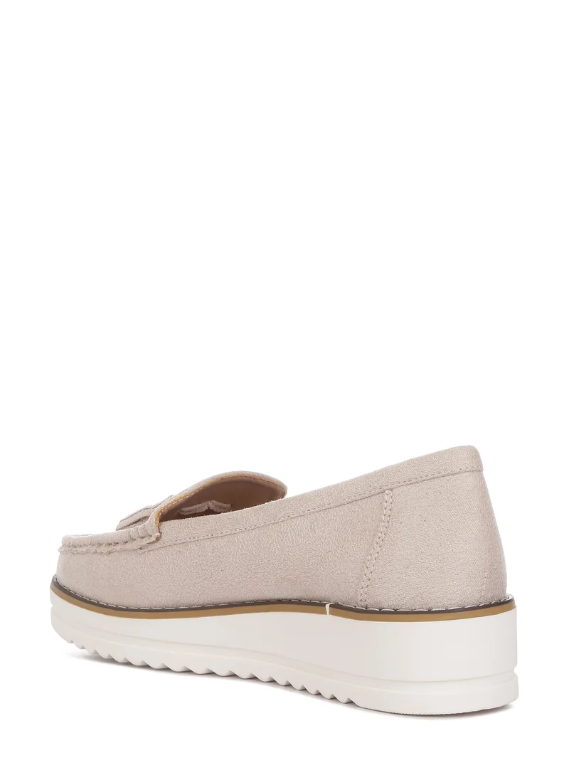 London Rag Daiki Platform Lug Sole Tassel Loafers In Beige