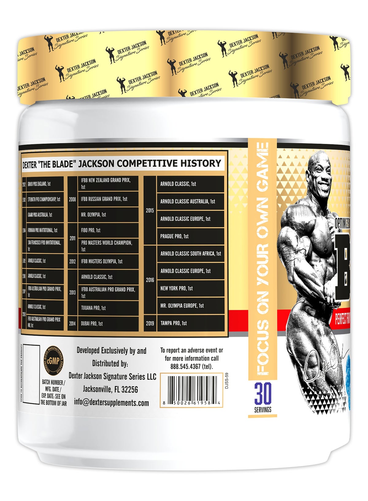 Dexter Jackson Gold Series Blue Raspberry BCAA 6000 Powder 30 Servings
