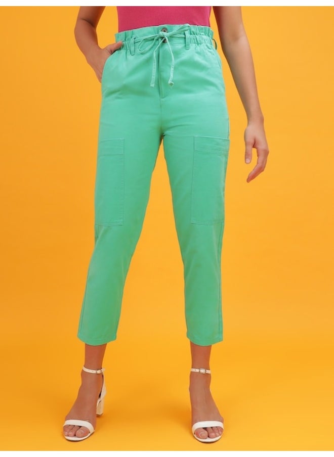 Aqua Green Women Casual Solid Regular Fit Paperbag Trousers - pzsku/Z07757809C0692F2DC73BZ/45/_/1735915224/d9e5d615-1990-4c9f-bfad-a0ac41161a44