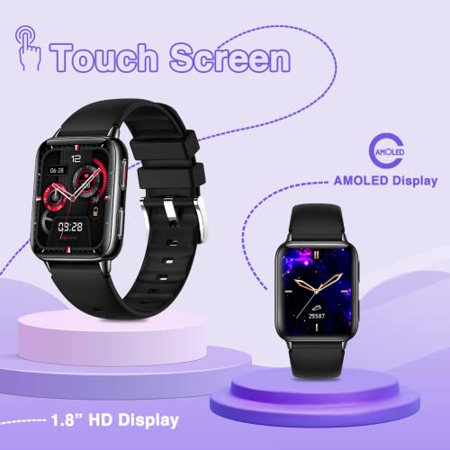Mustard Magma Smart Watch with 1.8" Amoled Display, Bluetooth Calling, Water Proof IP68, 100+ Sports Mode, 150+ Watch Faces, Dedicated Spo2, and Dynamic Heart Rate Analysis,(Black) - Image 2
