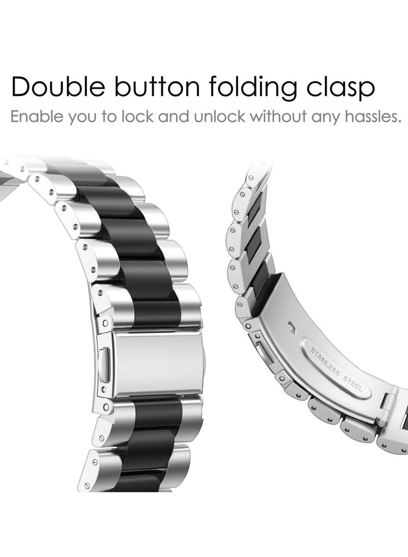 KASTWAVE Watch Band for Samsung Galaxy Watch 4 40 / 44mm and Classic 42 / 46mm / Watch 3 41mm/ Watch 42mm / for Galaxy Watch Active2 / Active/for Galaxy Watch 42mm with 20mm Stainless Steel Metal Band - Image 4