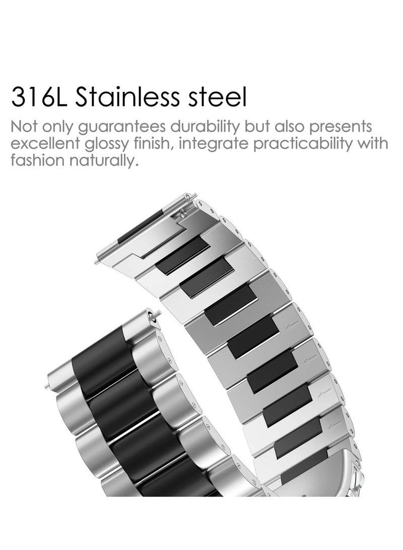 KASTWAVE Watch Band for Samsung Galaxy Watch 4 40 / 44mm and Classic 42 / 46mm / Watch 3 41mm/ Watch 42mm / for Galaxy Watch Active2 / Active/for Galaxy Watch 42mm with 20mm Stainless Steel Metal Band - Image 5
