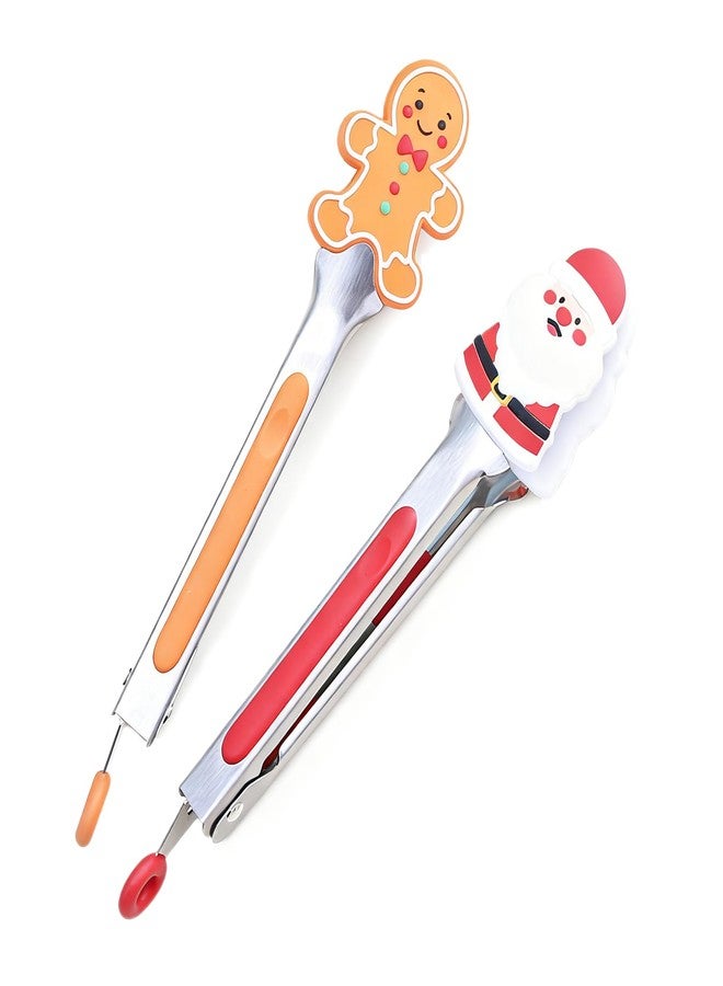 IVICOO Mini Kitchen Tongs with Silicone Tips,8 inch Small Tongs with Non-Slip Grip and Secure Hold(2-Pack) - Image 1