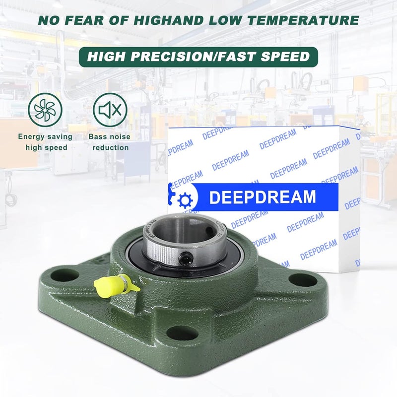 DEEPDREAM 2 Pcs of UCF206-20 Pillow Block Bearing, 1-1/4 inch Bore, 4 Bolt Square Flange Mounted, Self Alignment - Image 3