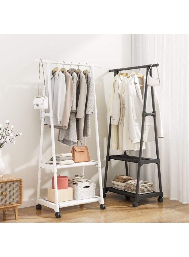 DubaiGallery Triangle Garment Clothes Rack with Shelves – 55×42×160CM Freestanding Clothing Organizer and Storage Stand, Easy-to-Install Space-Saving Wardrobe System for Hanging Clothes, Folded Garments, Shoes, Bags, Blankets, and Accessories - Image 4